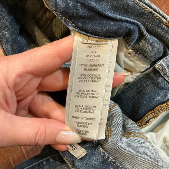 Good American Good Legs Distressed Skinny Jeans Women’s Size 6 / 28 Blue625 - Picture 7 of 8